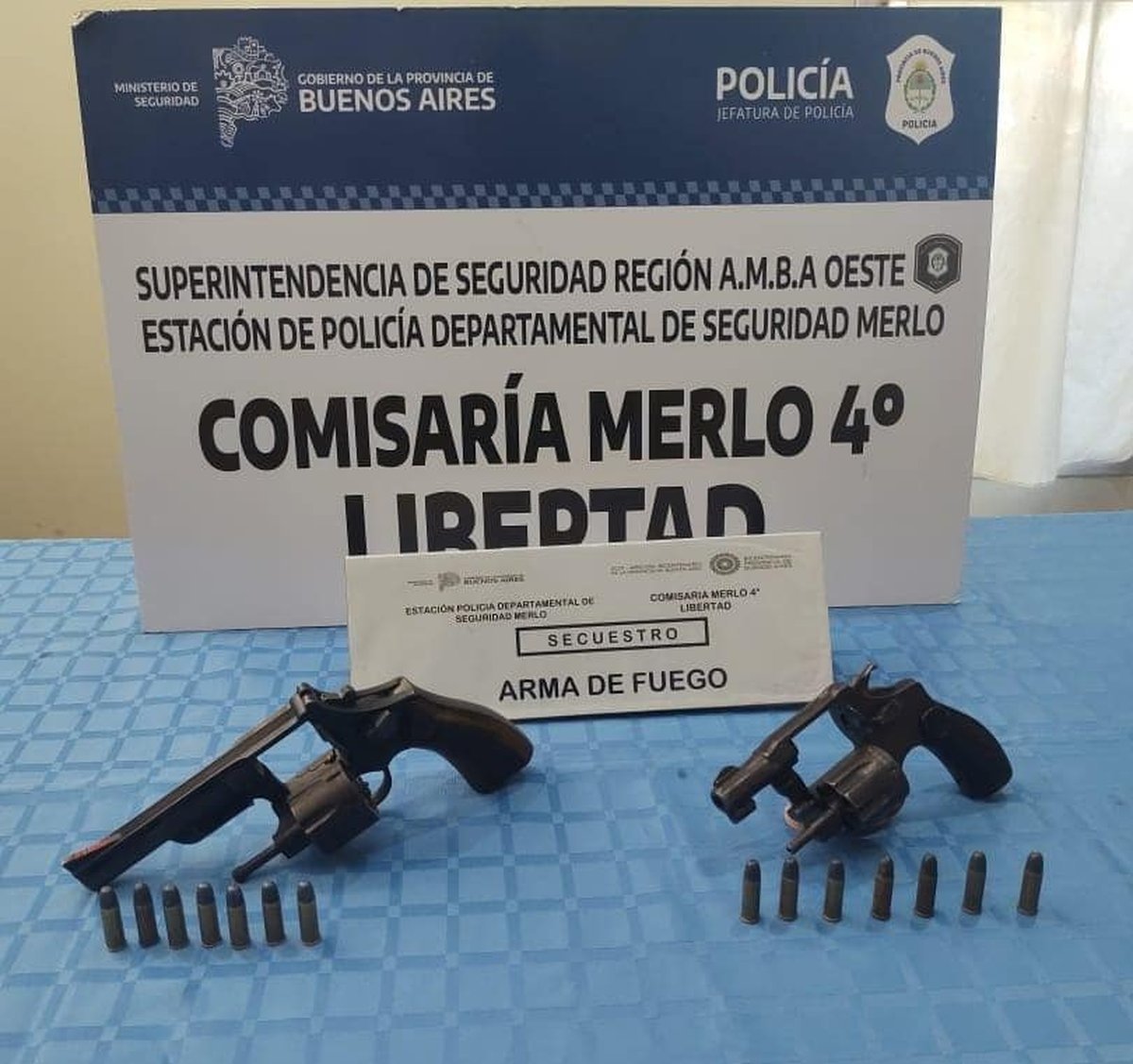 Las armas secuestradas en Libertad.