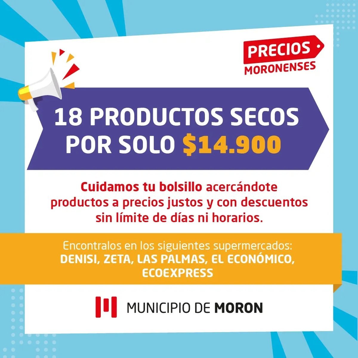 Una de las canastas a precios bajos en Mor&oacute;n.