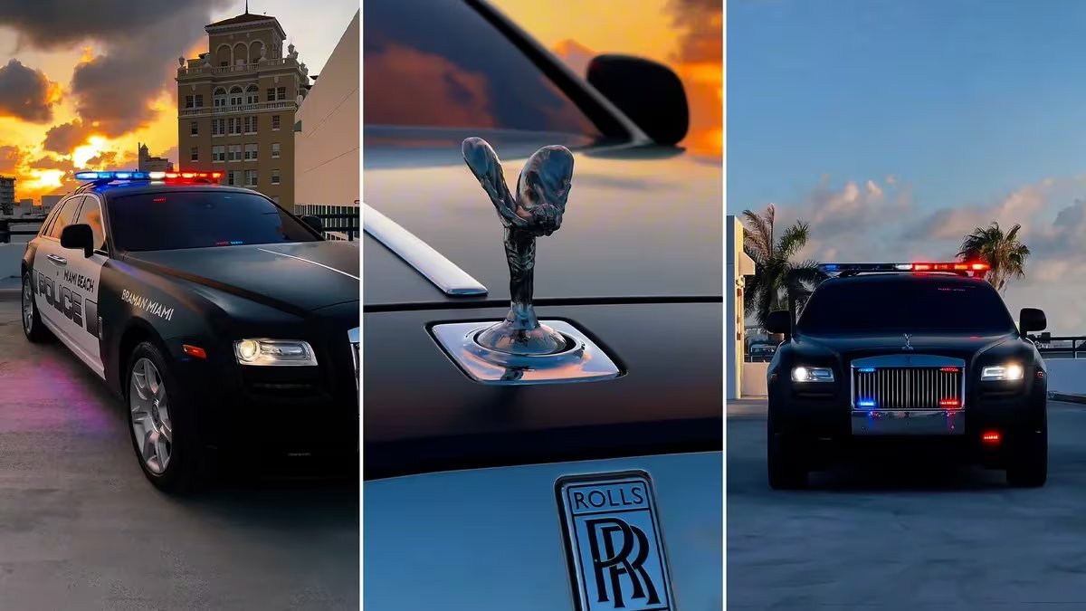 Nuevo Rolls-Royce de la Polic&iacute;a de Miami Beach. Foto: captura de redes.