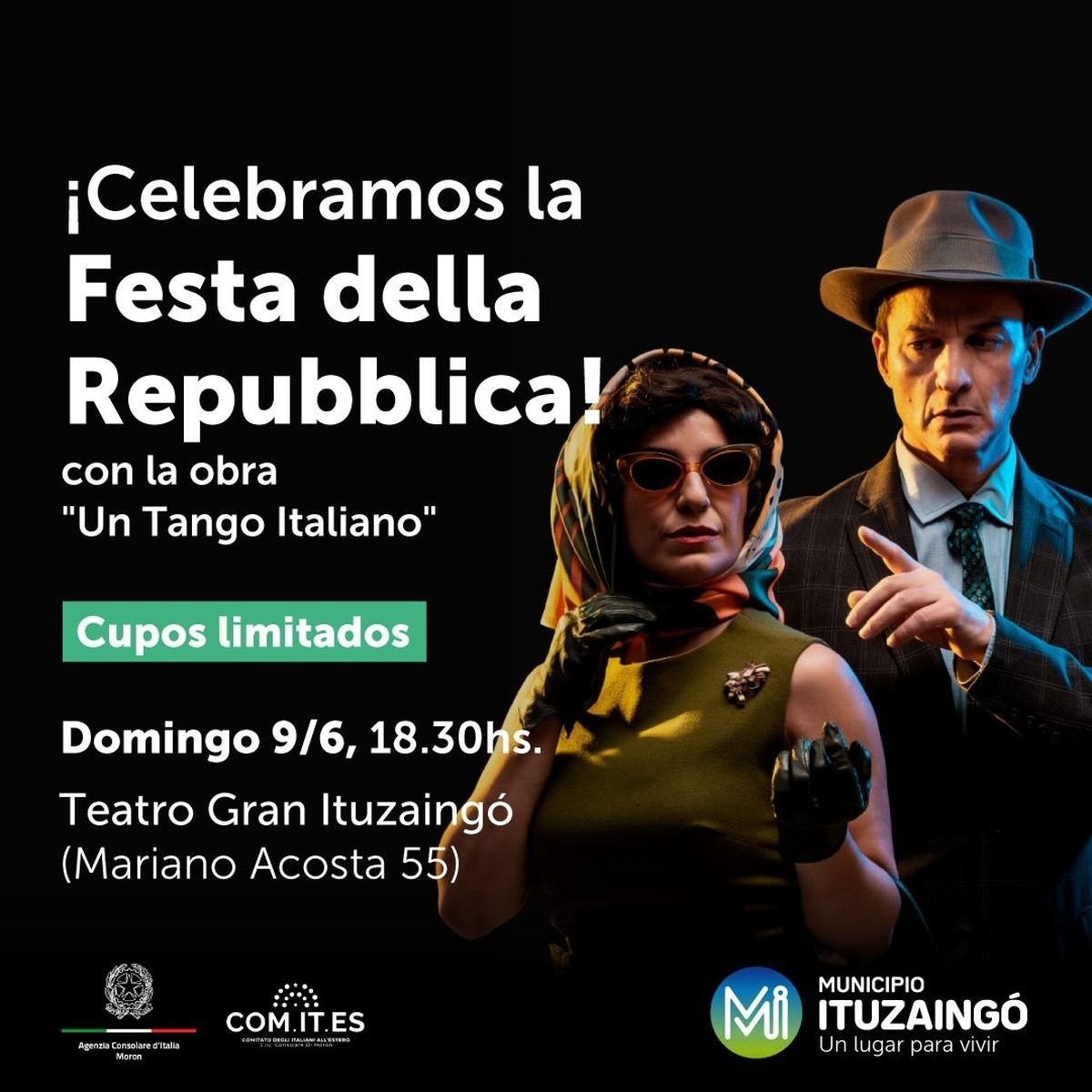 Fiesta de la Rep&uacute;blica Italiana: Ituzaing&oacute; la celebrar&aacute; con una obra en el teatro.