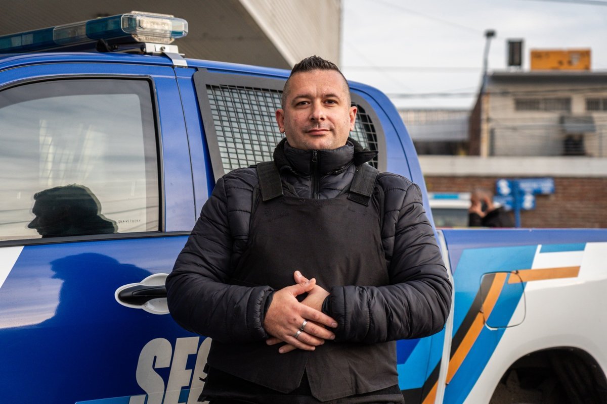 Mauro, uno de los nuevos patrulleros del COM de Tres de Febrero.