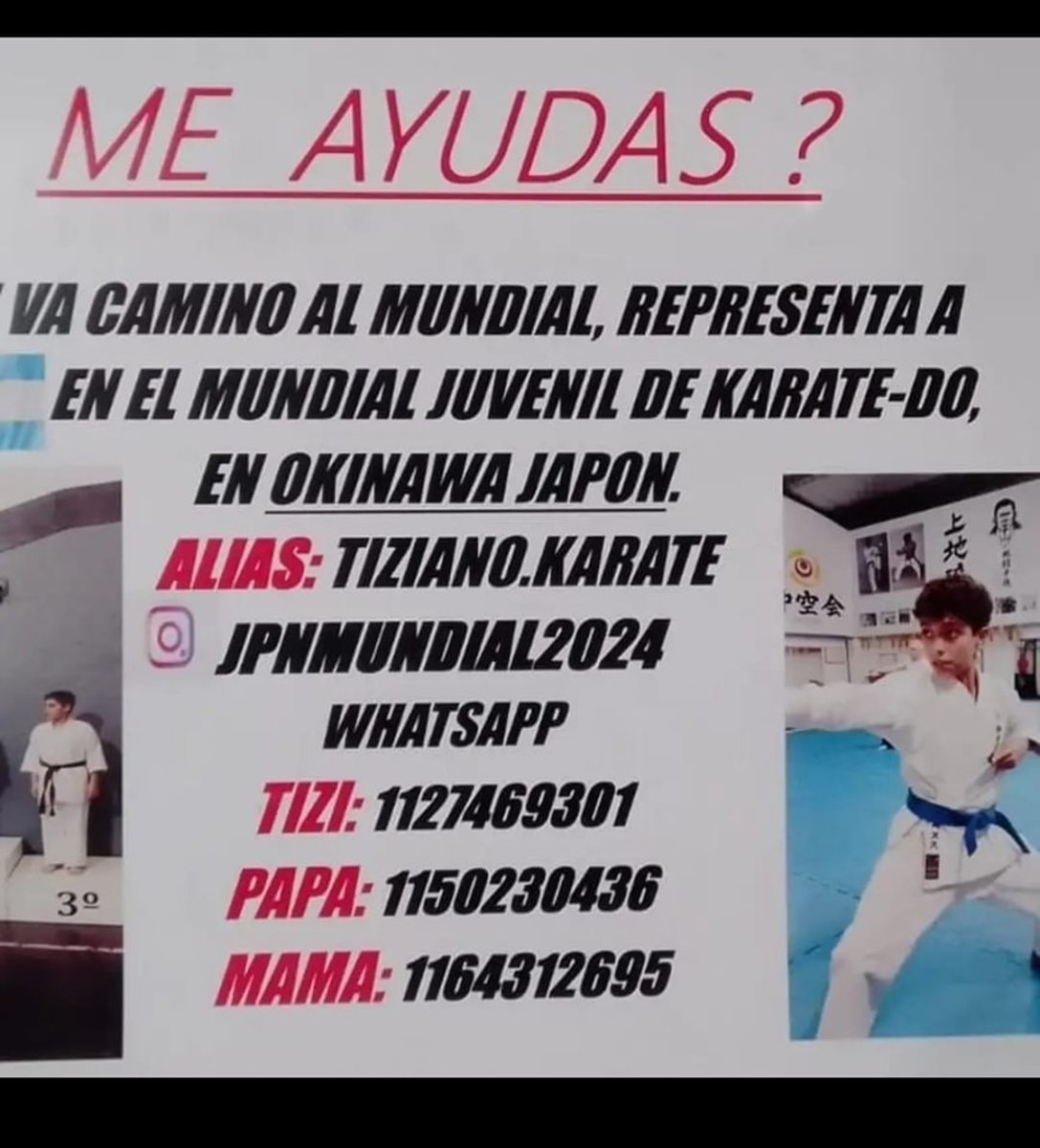 El cartel que usa el padre en su rem&iacute;s para ayudar a su hijo de Merlo.