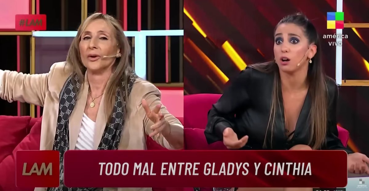 El fuerte cruce entre Cinthia Fern&aacute;ndez y Gladys Florimonte.
