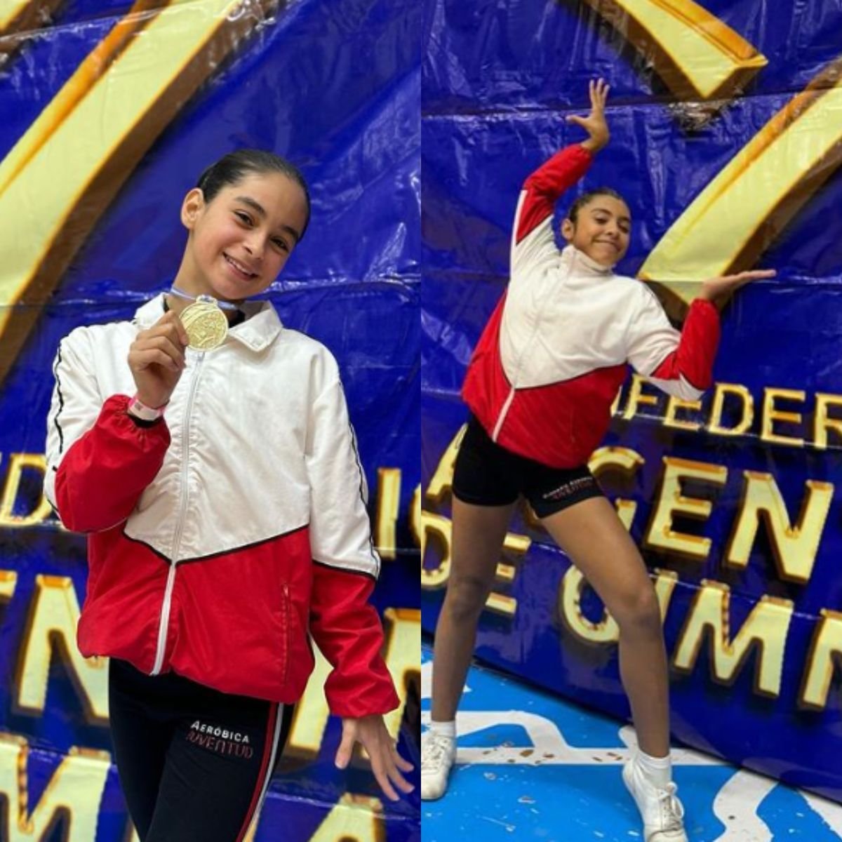 Las dos gimnastas de Ciudad Evita.