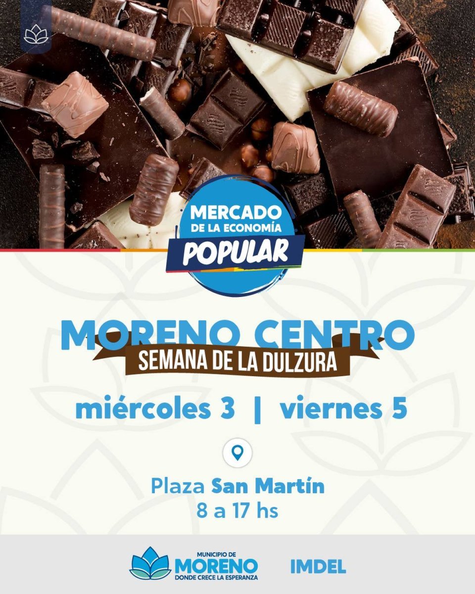 Semana de la Dulzura en Moreno: d&oacute;nde vender&aacute;n productos de elaboraci&oacute;n artesanal a precios populares.
