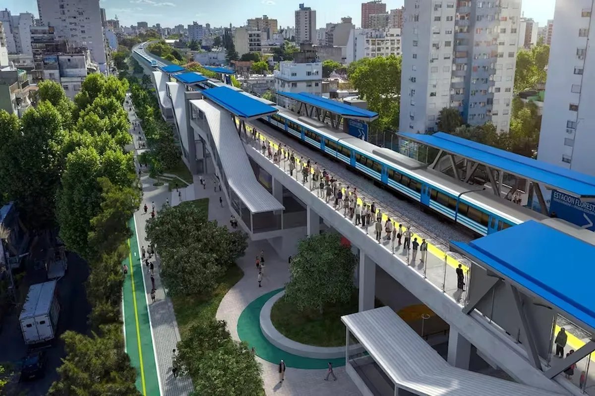 Una de las futuras estaciones del viaducto del Tren Sarmiento.