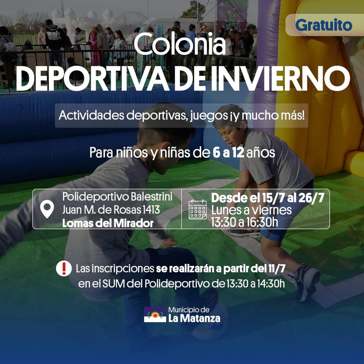 La Matanza abri&oacute; la inscripci&oacute;n a la Colonia Deportiva de Invierno.