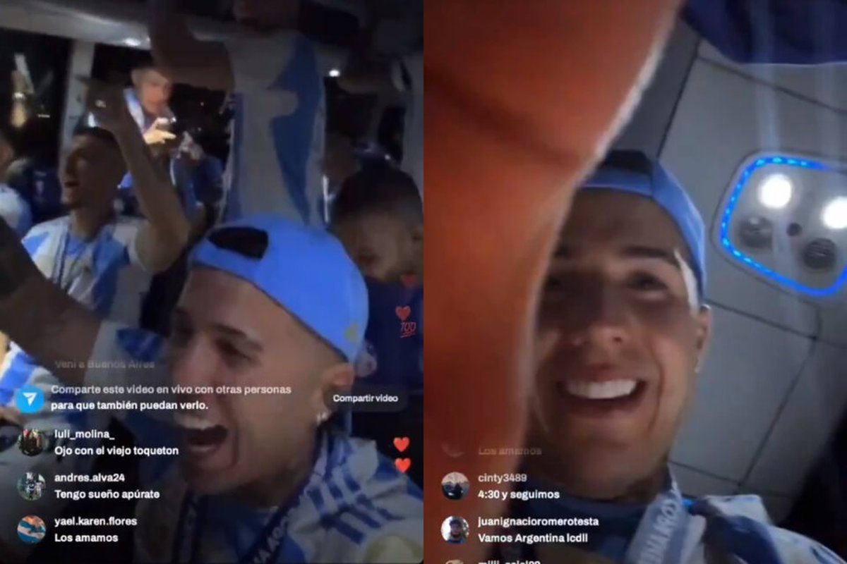 Festejos de la Selecci&oacute;n Argentina. Foto: captura.