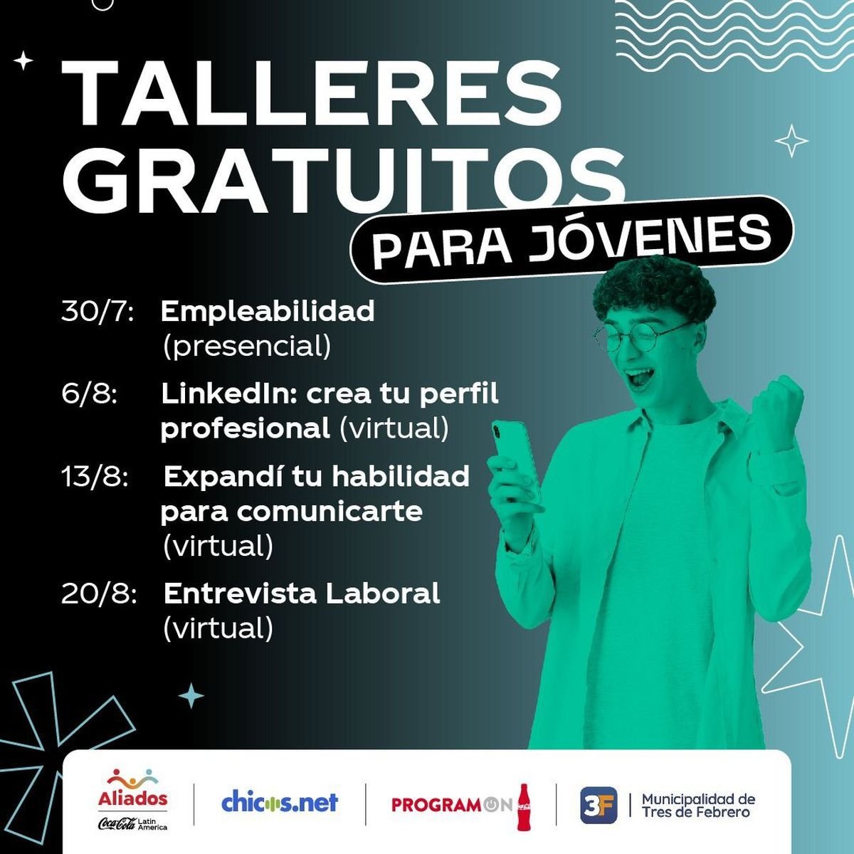 Talleres gratuitos en Tres de Febrero para que los j&oacute;venes se inserten en el mundo laboral.