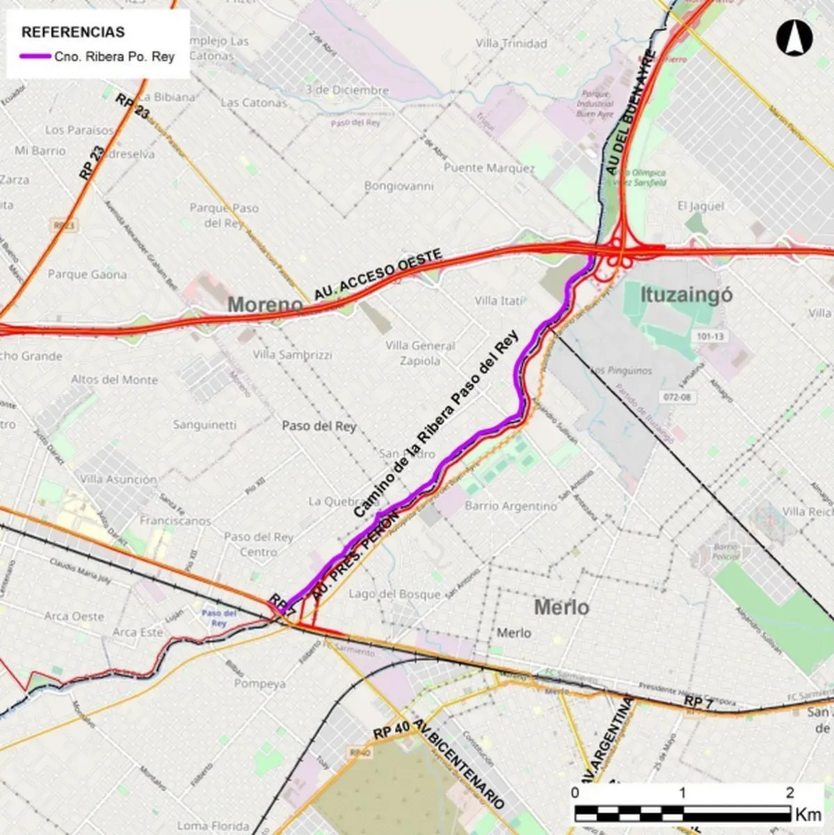 El tramo de Paso del Rey en el que se trabajar&aacute;.