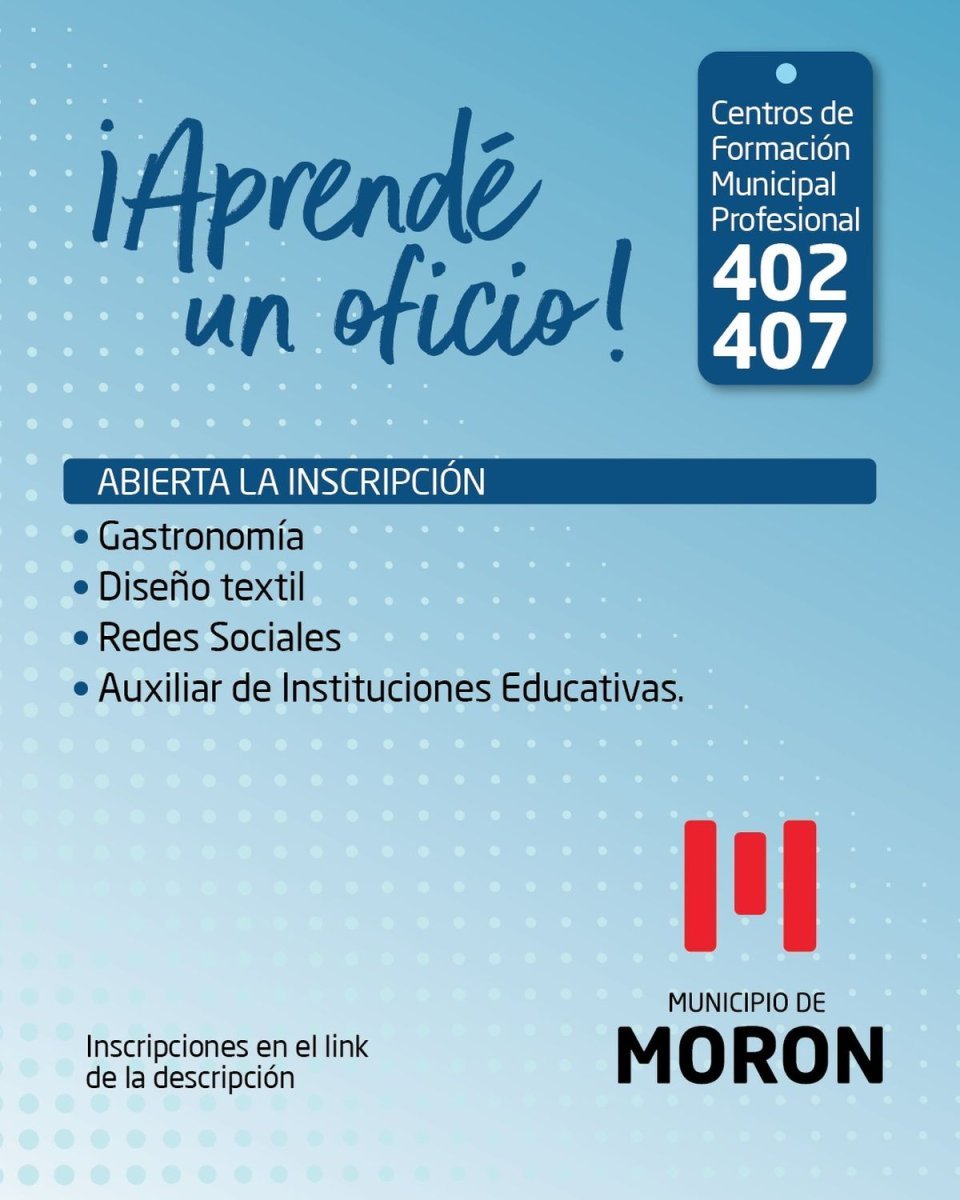 Cursos de Oficio en Mor&oacute;n.