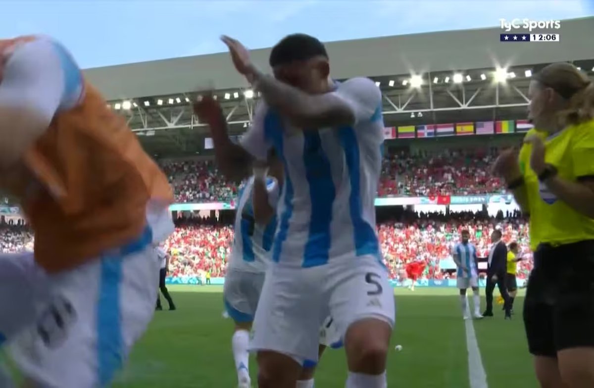 Argentina vs. Marruecos en los Juegos Ol&iacute;mpicos. Foto: captura.