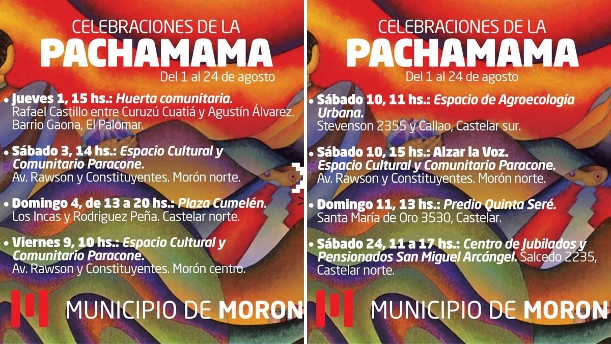 Actividades en Mor&oacute;n para celebrar a la Pachamama.