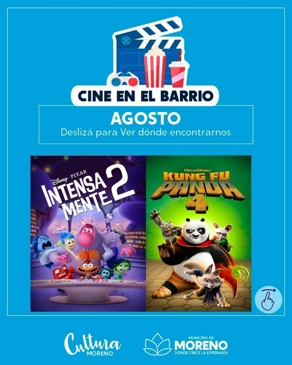Se podr&aacute; ver las pel&iacute;culas Intensamente 2 y Kung Fu Panda 4 en Moreno con entrada gratuita.