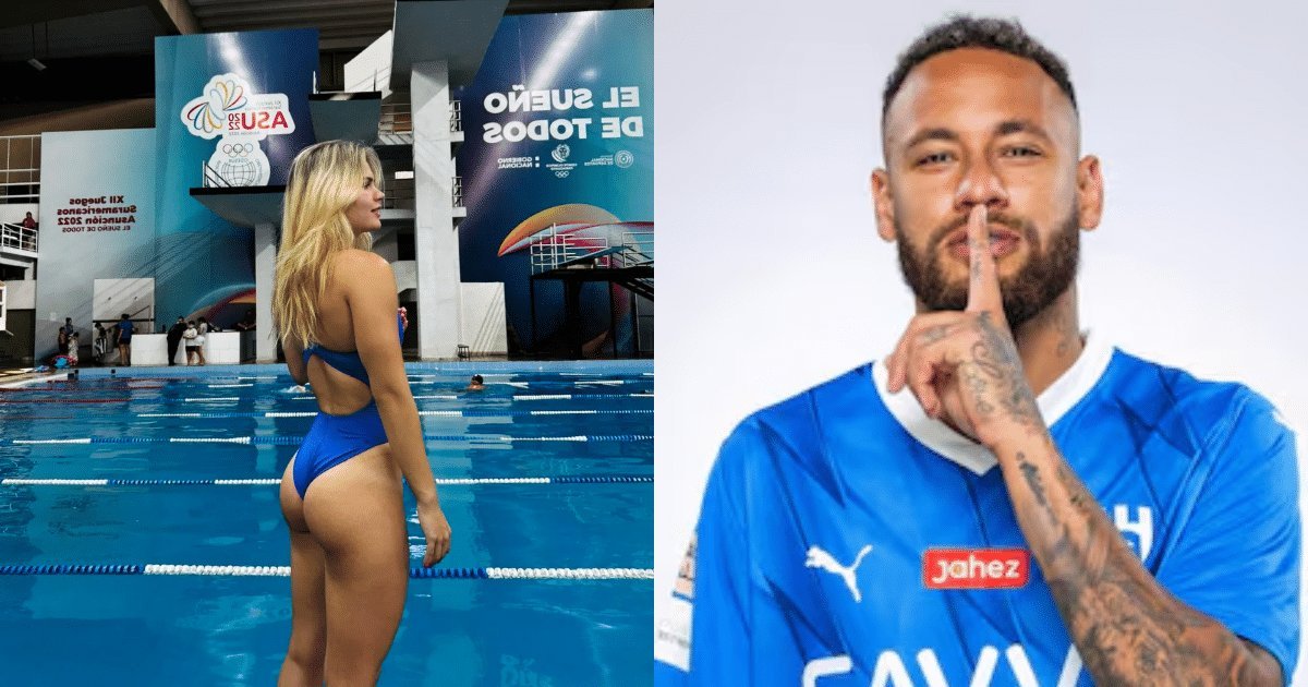 Luana Alonso y la megaestrella del f&uacute;tbol, Neymar. Foto: redes.