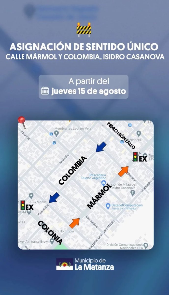 Asignaron sentido &uacute;nico a dos calles de Isidro Casanova.