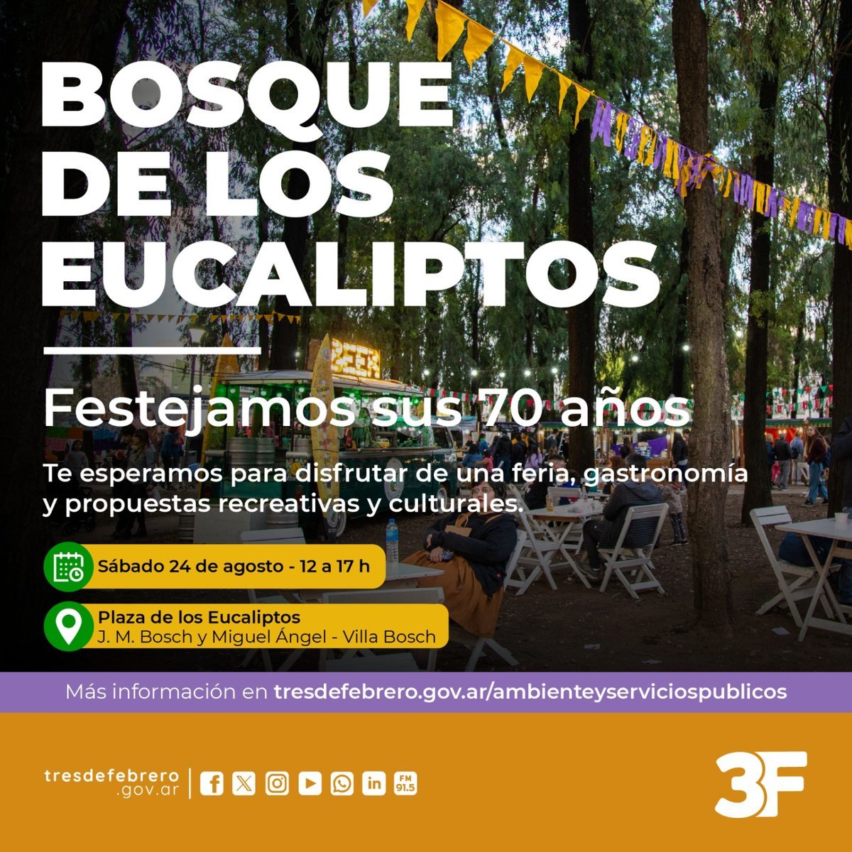 El Bosque de los Eucaliptos de Tres de Febrero cumple 70 a&ntilde;os y lo celebrar&aacute; con gastronom&iacute;a y shows.