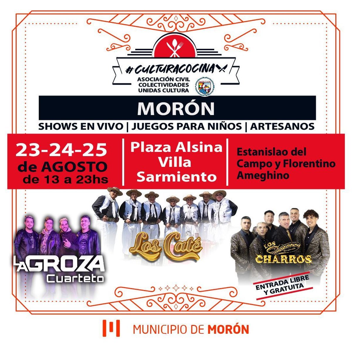 Mor&oacute;n recibir&aacute; a Los Charros, Los Cat&eacute;, La Groza y el festival gastron&oacute;mico 