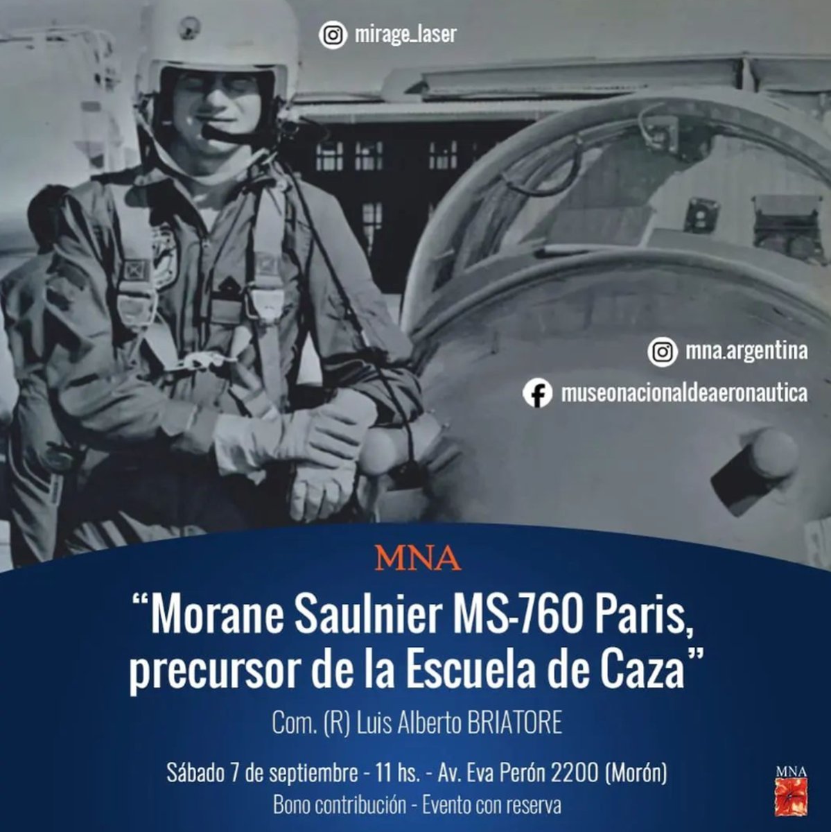 Dar&aacute;n una charla hist&oacute;rica en el Museo Aeron&aacute;utico de Mor&oacute;n.