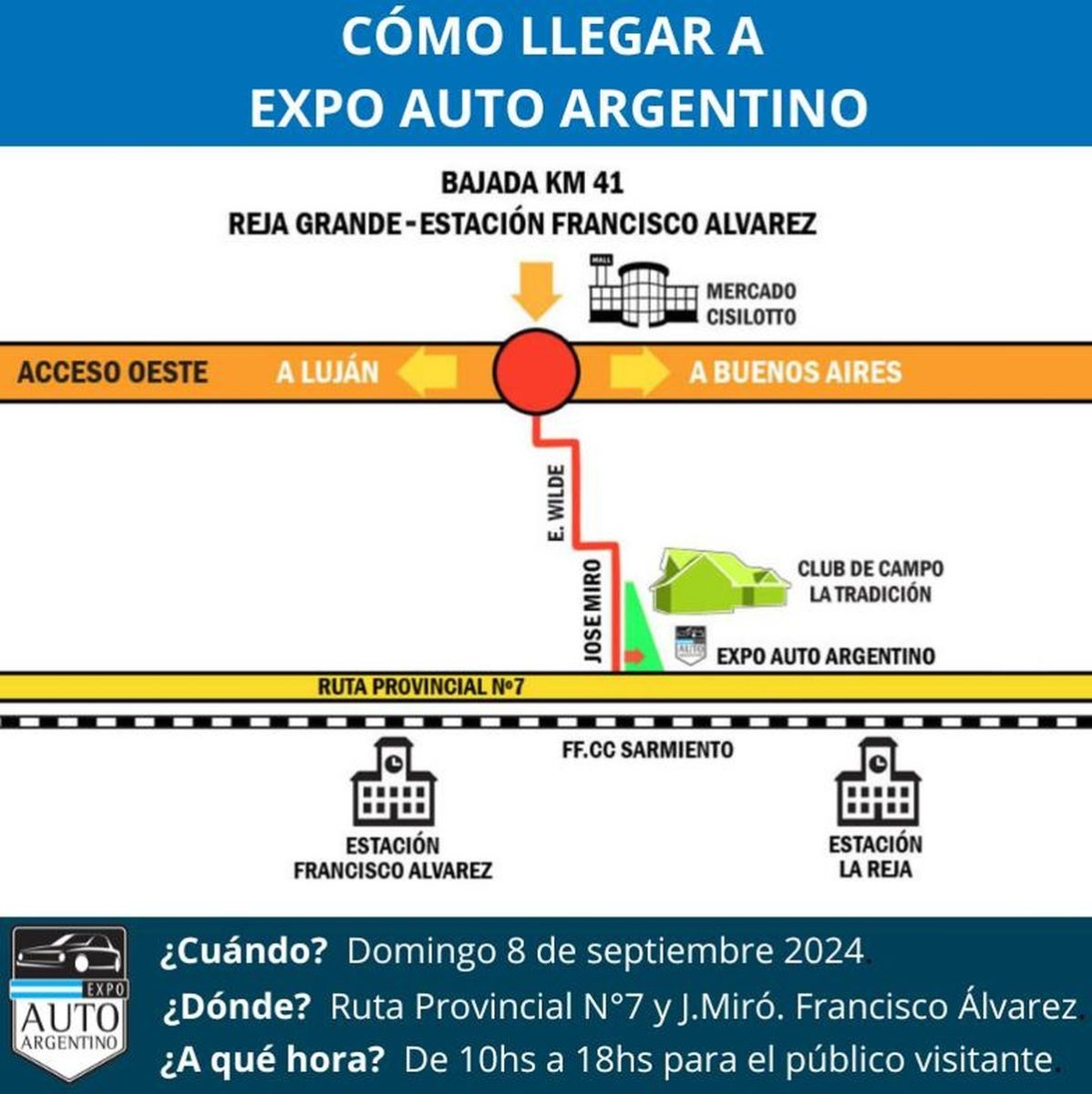C&oacute;mo llegar a la Expo Auto Argentino de Moreno.