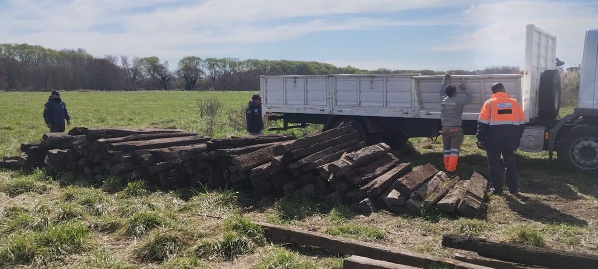 Material de trenes que hab&iacute;an robado.