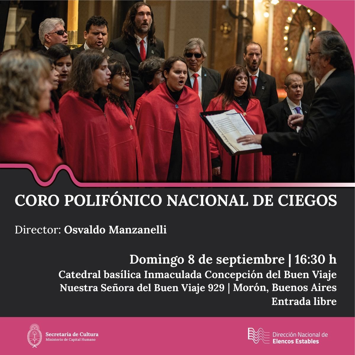 El Coro Polif&oacute;nico Nacional de Ciegos se presentar&aacute; en Mor&oacute;n.