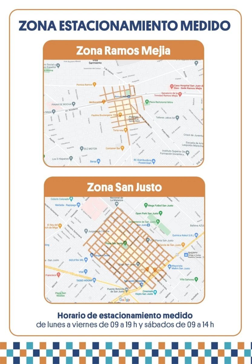 La zona del estacionamiento medido en Ramos Mej&iacute;a y San Justo.