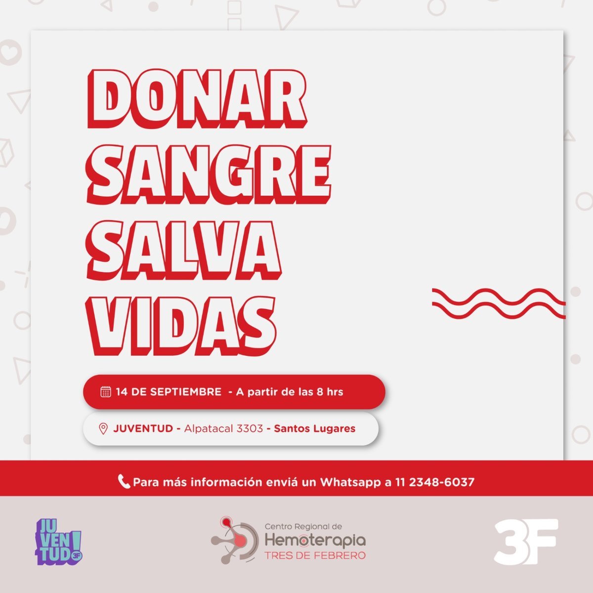 Tres de Febrero realizar&aacute; una nueva jornada de donaci&oacute;n de sangre.