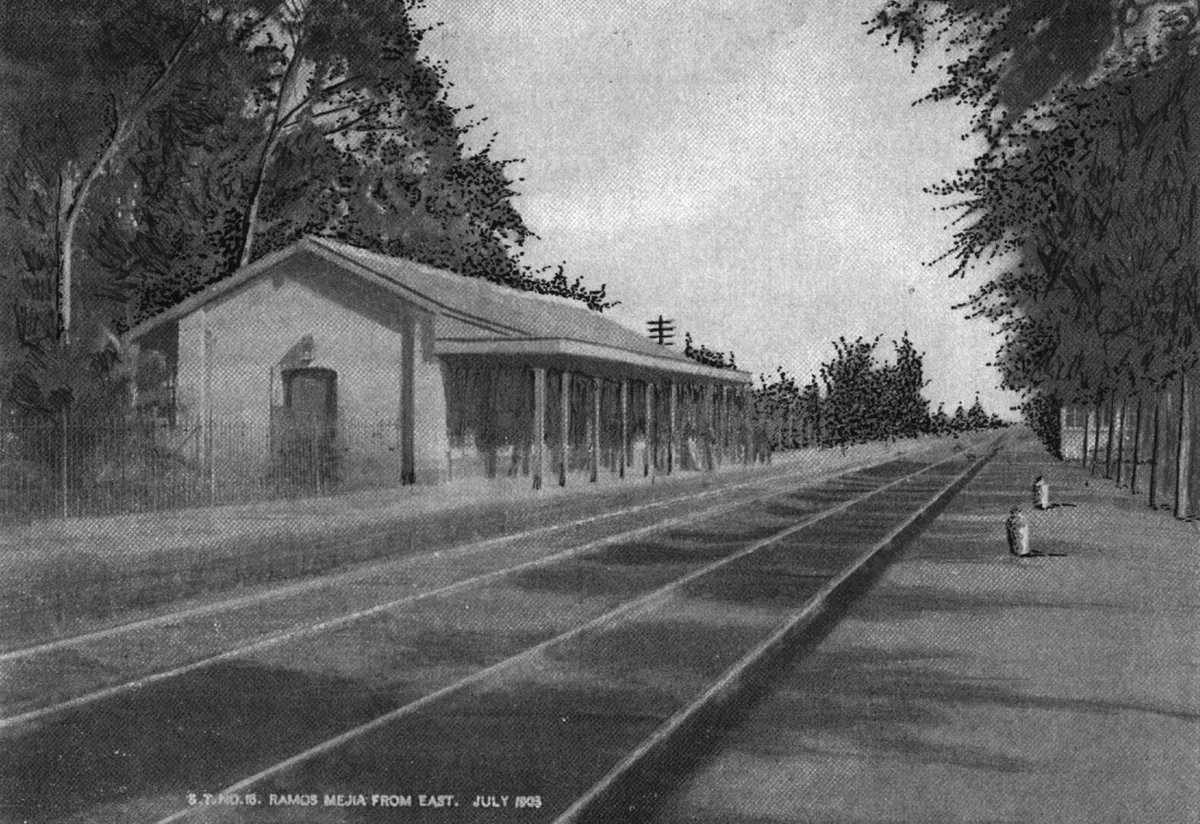 Estaci&oacute;n Ramos Mej&iacute;a a&ntilde;o 1903. Fuente: Museo Nacional y Centro de Estudios Hist&oacute;ricos Ferroviarios.