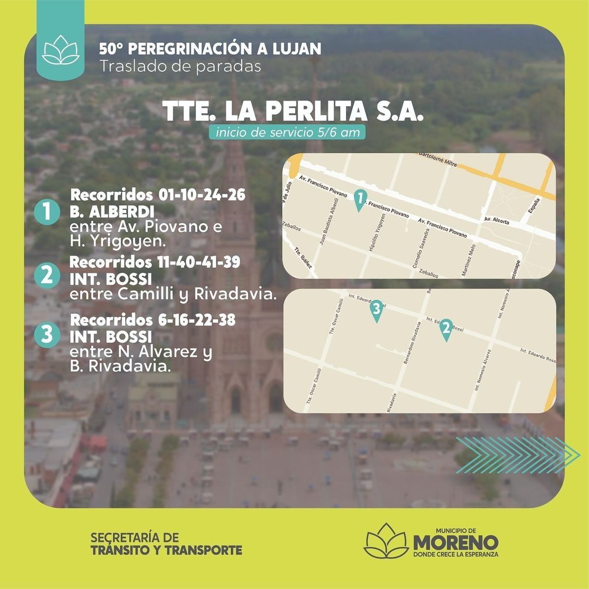 Mapa paradas Moreno.