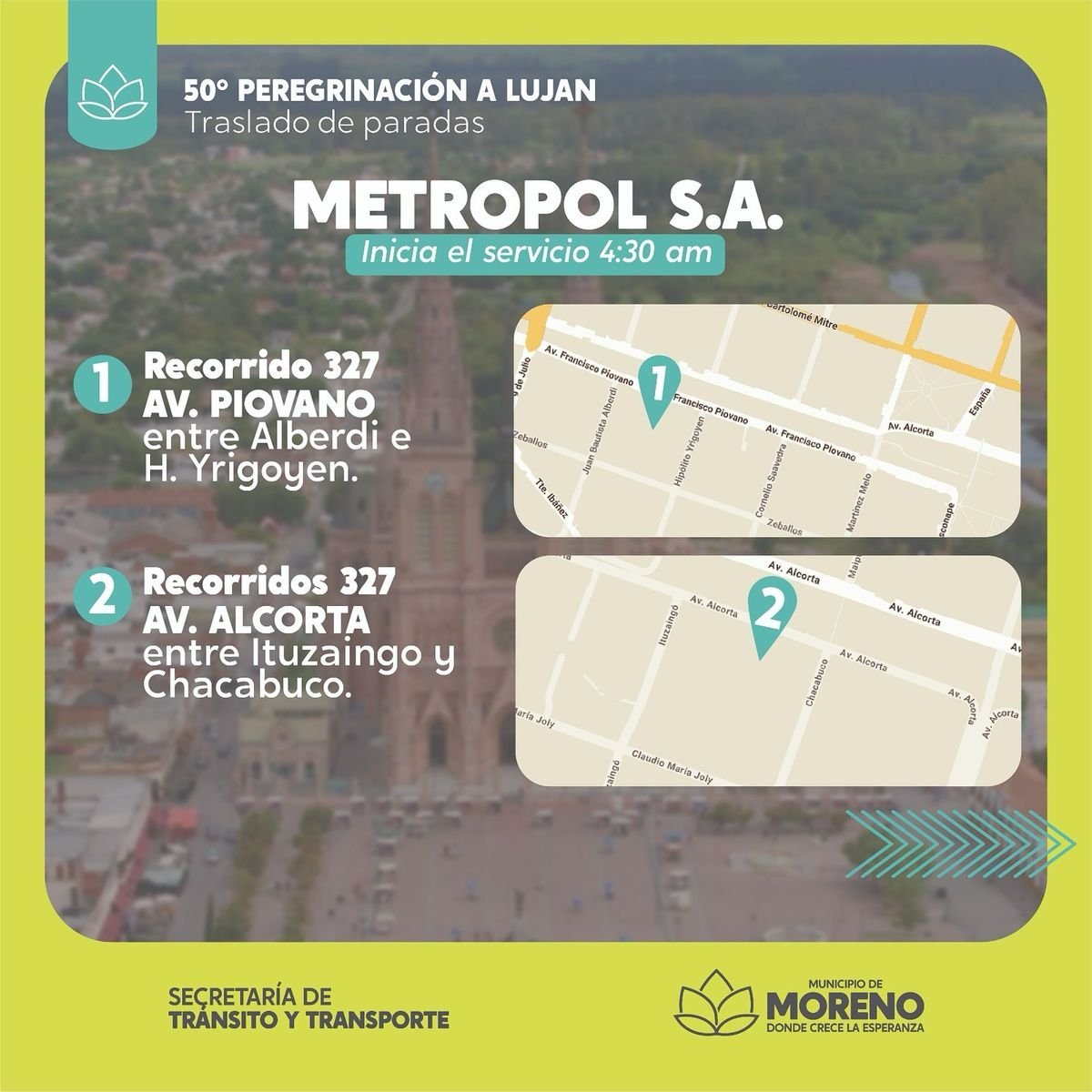 Mapa paradas Moreno.