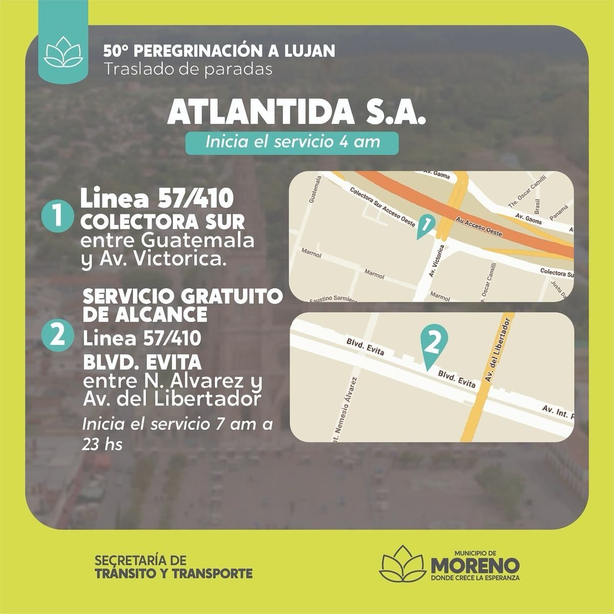 Mapa paradas Moreno.