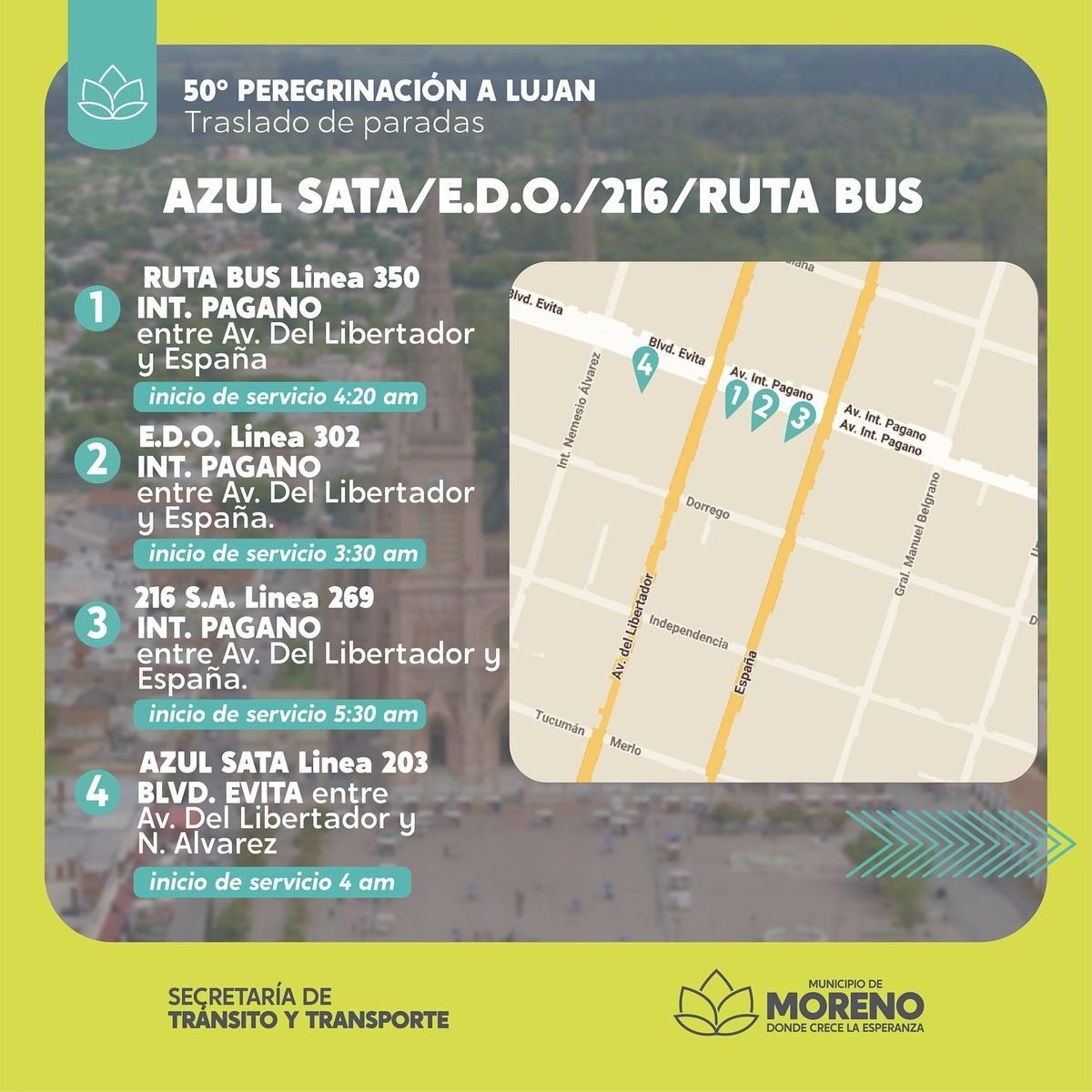 Mapa paradas Moreno.