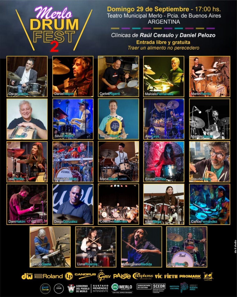 Todos los detalles del Merlo Drum Fest 2 solidario y qui&eacute;nes participar&aacute;n.