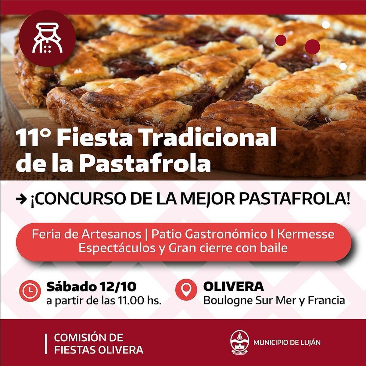 Luj&aacute;n realizar&aacute; una nueva edici&oacute;n de la Fiesta de la Pastafrola.