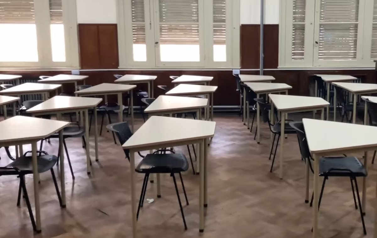 Una de las aulas del Colegio Militar de El Palomar.