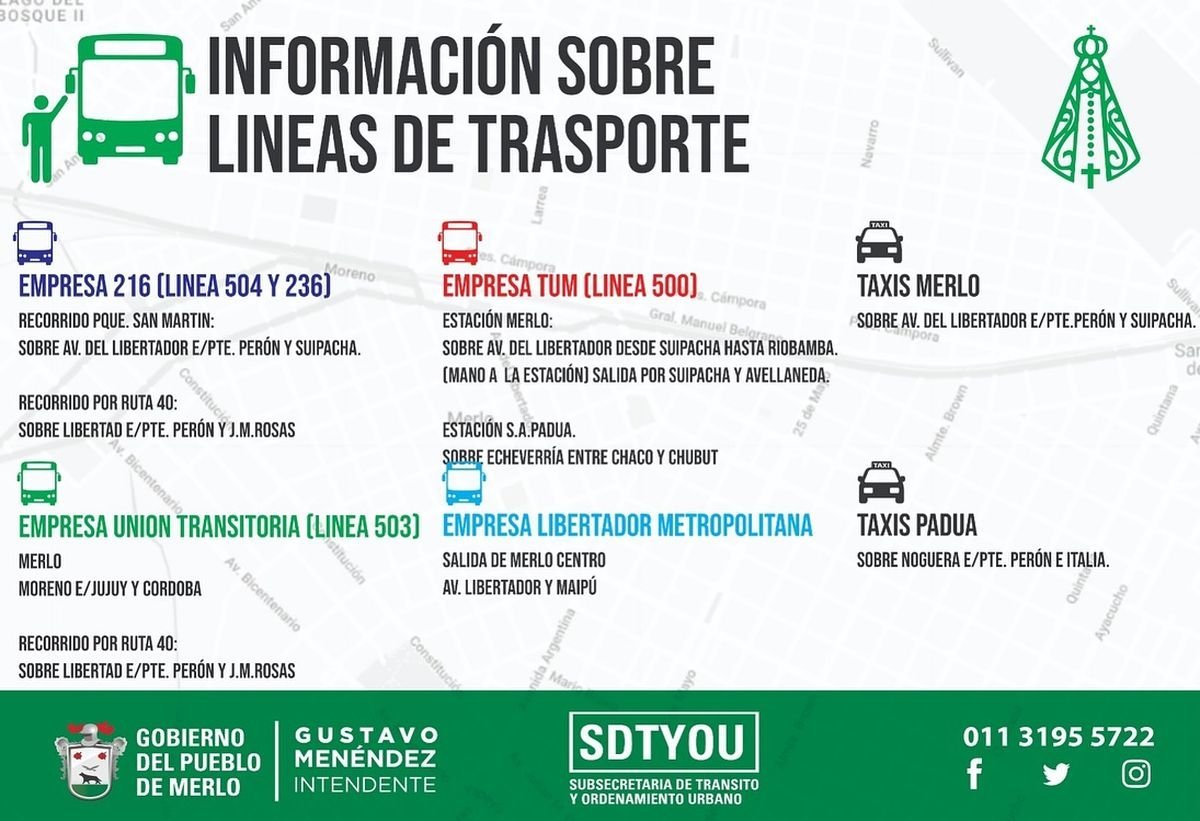 Modificaciones de tr&aacute;nsito en Merlo por la peregrinaci&oacute;n a Luj&aacute;n.