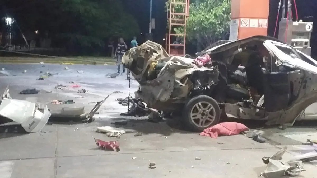 As&iacute; qued&oacute; el auto de la polic&iacute;a de Villa Celina.