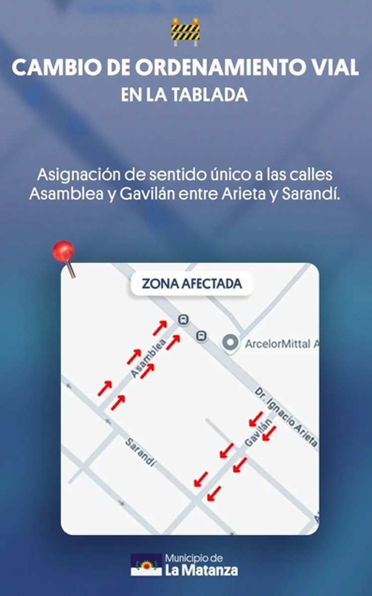 Dos calles de La Tablada cambiaron su sentido.