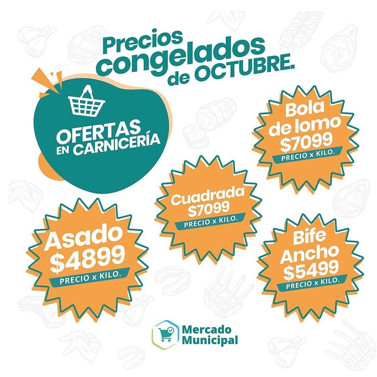 Los precios congelados del Mercado de Hurlingham para este mes.