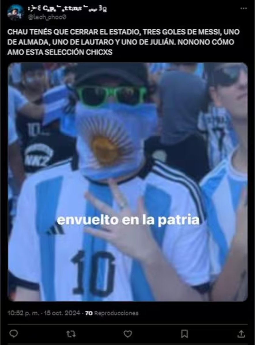 Memes que circulan en las redes sociales tras la goleada de la Selecci&oacute;n Argentina ante Bolivia. Foto: Captura.
