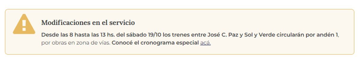 El Tren San Mart&iacute;n funcionar&aacute; con un cronograma especial este fin de semana.
