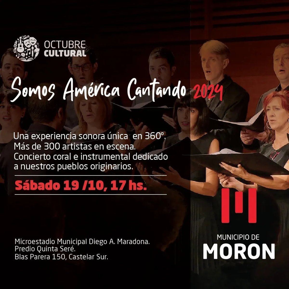 El encuentro coral Somos Am&eacute;rica Cantando se presentar&aacute; en el oeste con m&aacute;s de 300 artistas en escena.