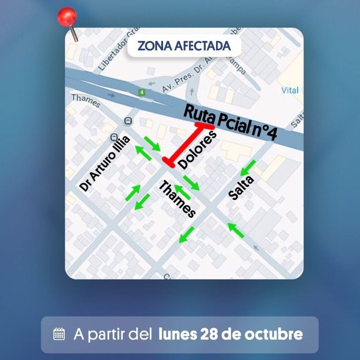 Corte de tr&aacute;nsito en San Justo: qu&eacute; zonas se ver&aacute;n afectadas a partir de este lunes.