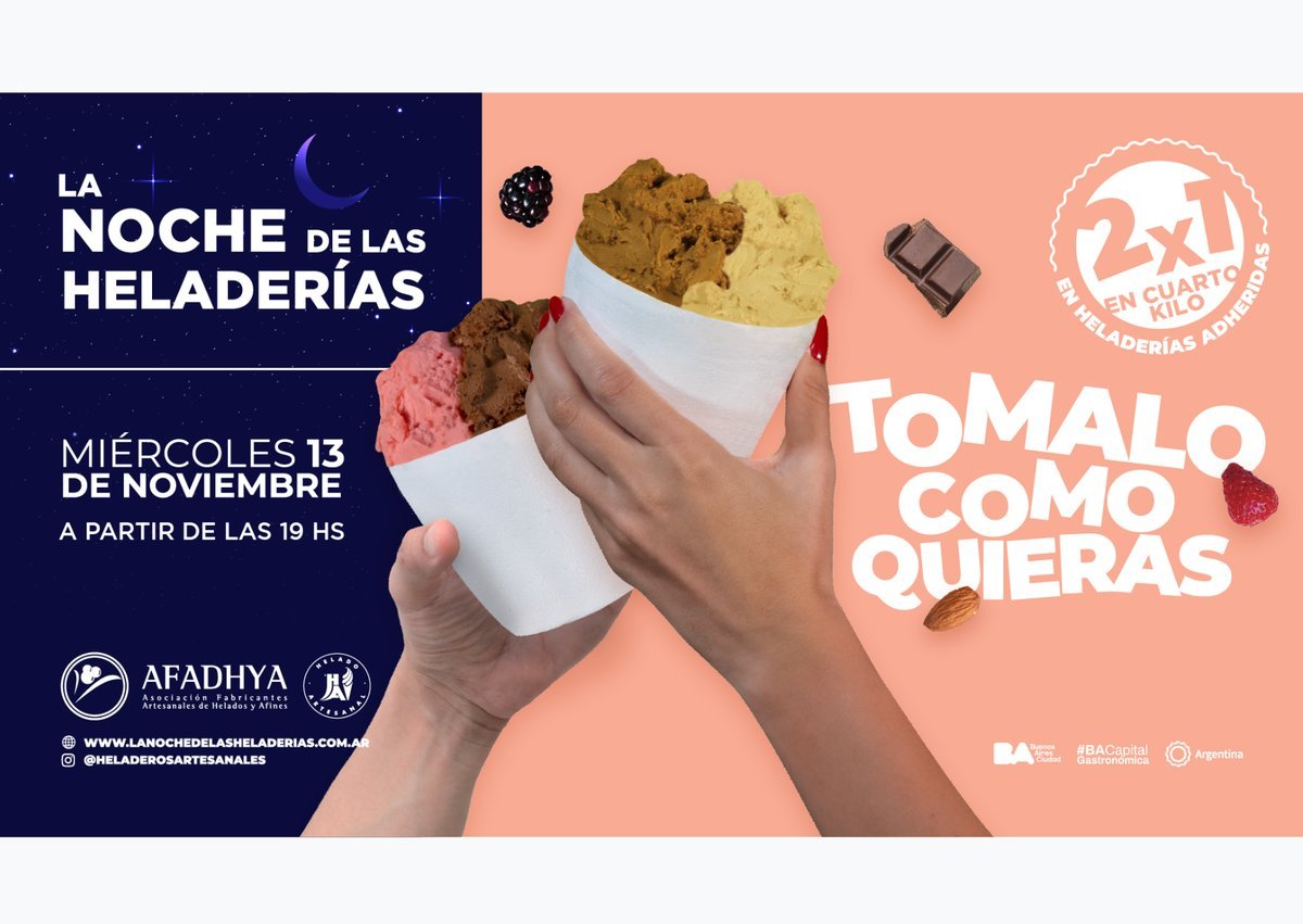Evento: llega la 8&deg; edici&oacute;n de la noche de las helader&iacute;as.