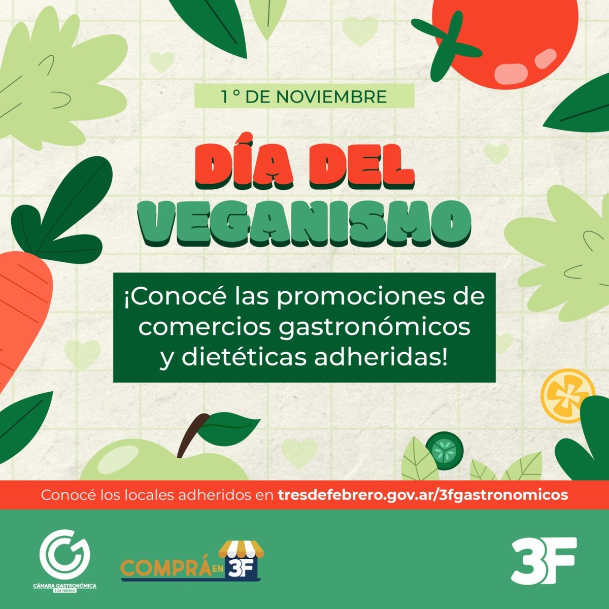 Qu&eacute; comercios de Tres de Febrero ofrecer&aacute;n promociones y descuentos en el D&iacute;a del veganismo.
