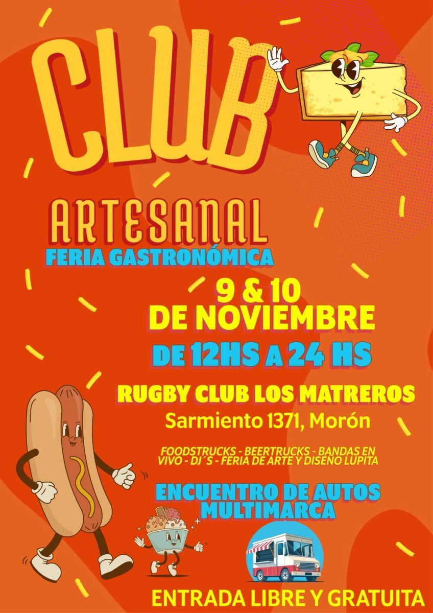 Rugby Club Los Matreros de Castelar tendr&aacute; encuentro de autos multimarcas, feria gastron&oacute;mica y m&aacute;s.