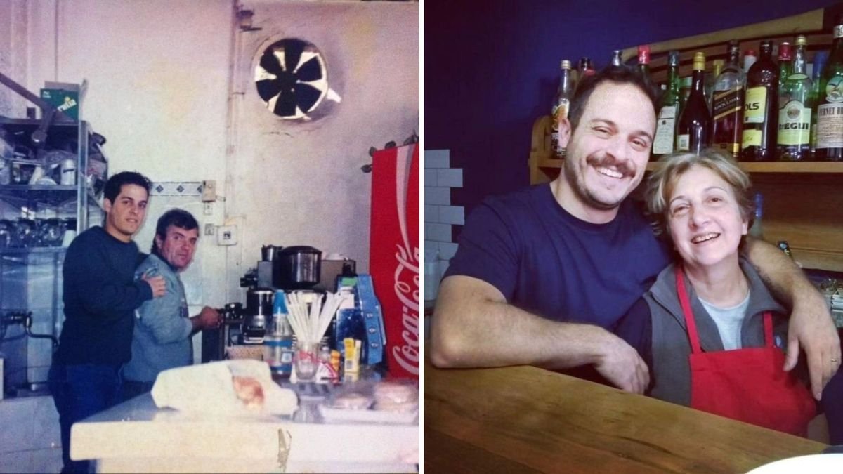 Tony junto a su padre en el primer local, y junto a su madre en la direcci&oacute;n actual, Alberto Vignes 1014 Haedo.