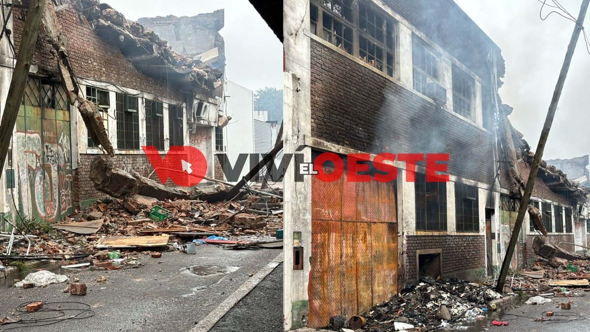 Impresionante incendio en una f&aacute;barica en Ramos Mej&iacute;a afect&oacute; a una vivienda: hay peligro de derrumbe