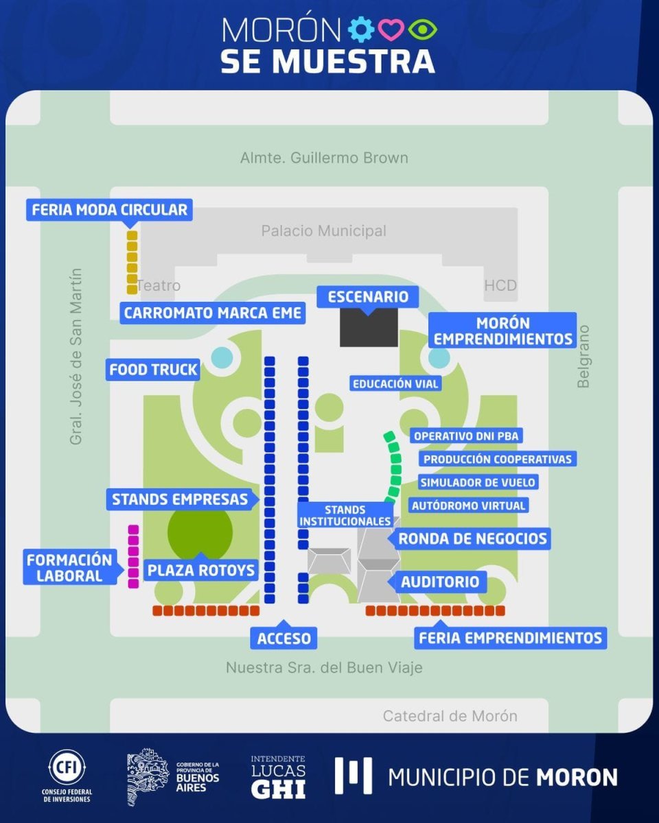 El mapa de la Expo Mor&oacute;n Se Muestra 2024.